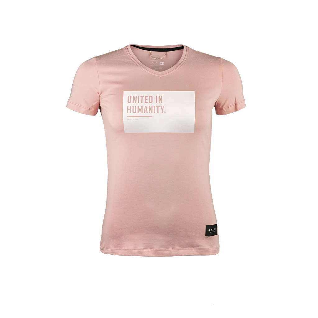 Ryzon Recharged Escape Organic Tee United In Humanity Women V-Neck 3 Ryzon Recharged Escape Organic Tee United In Humanity Women V-Neck